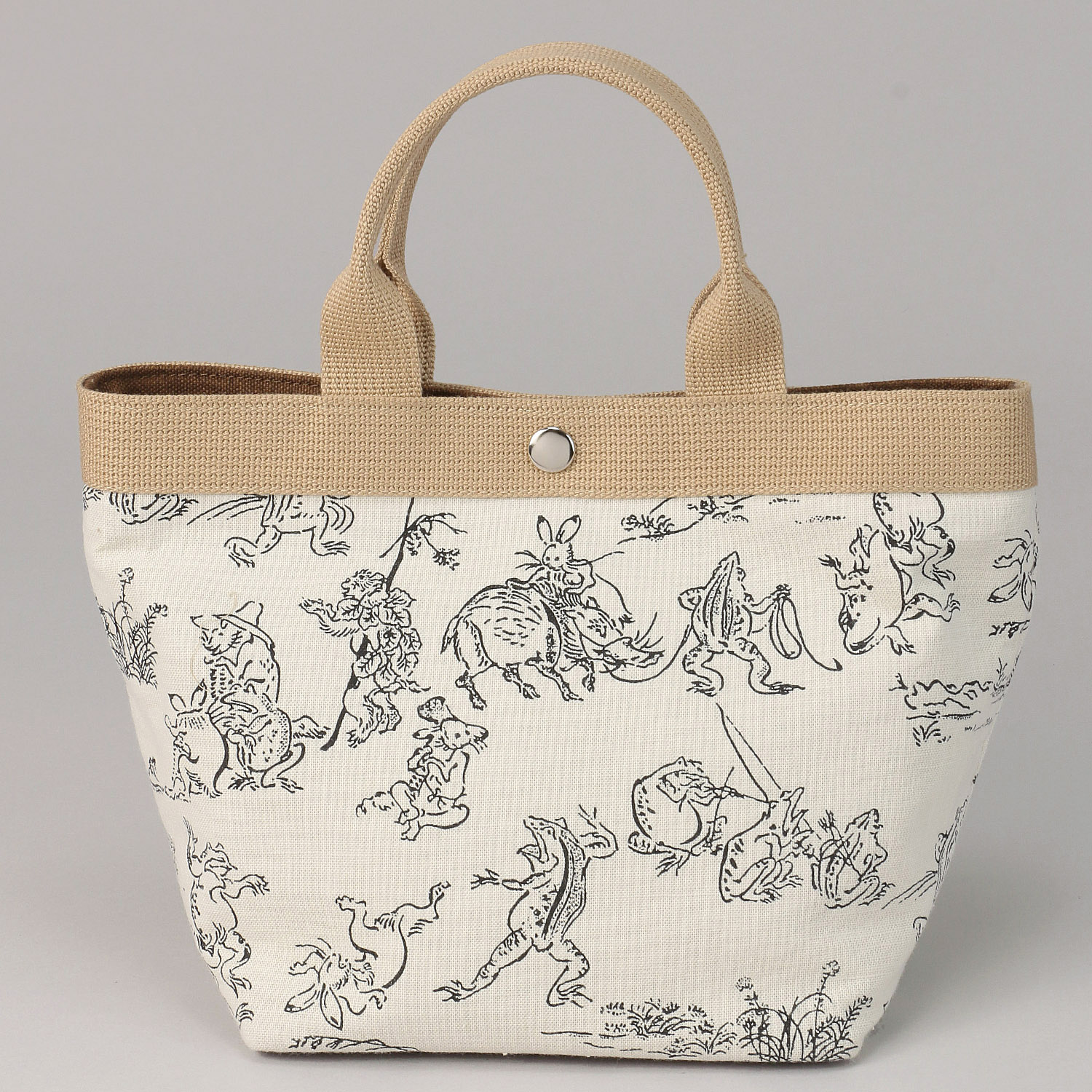 鳥獣戯画柄 ミニトートバッグ - 画像2