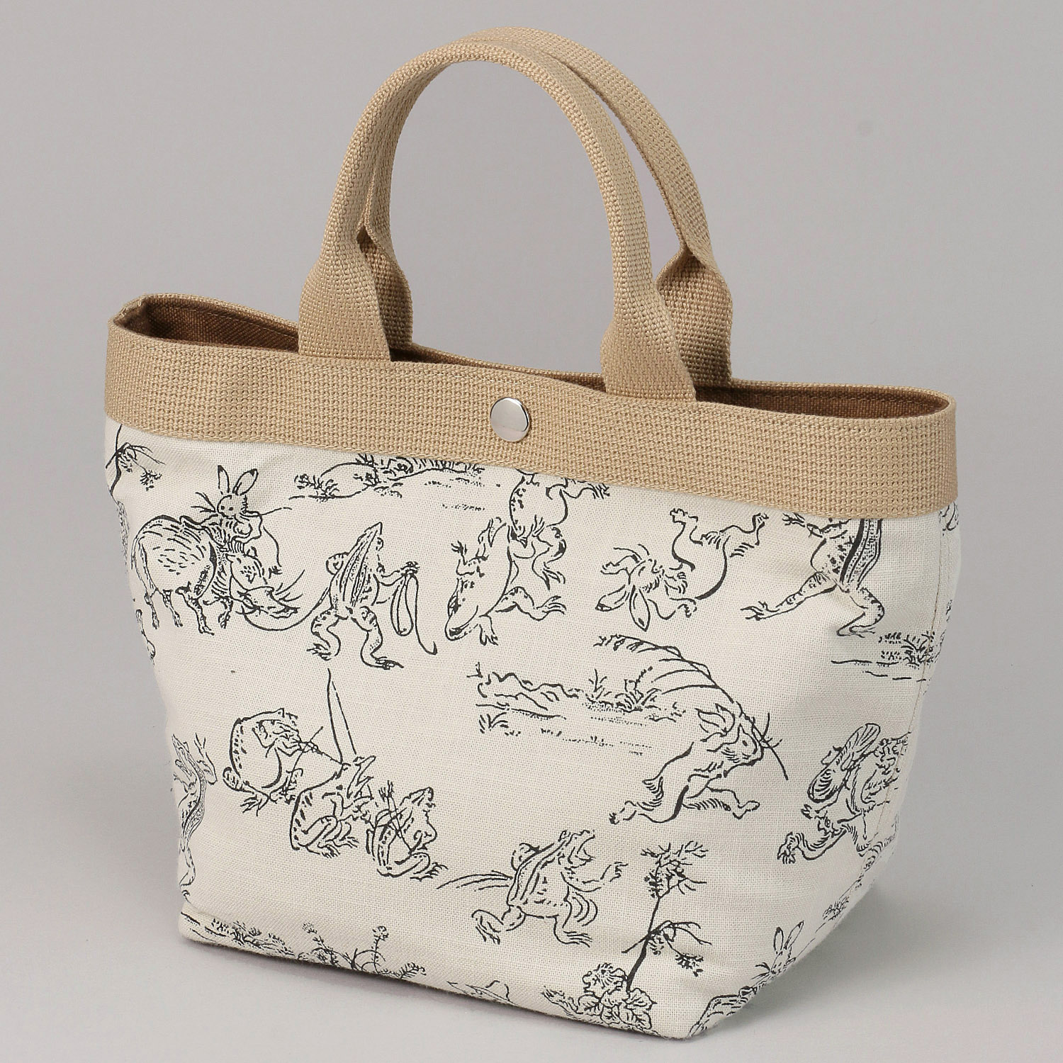 鳥獣戯画柄 ミニトートバッグ - 画像1