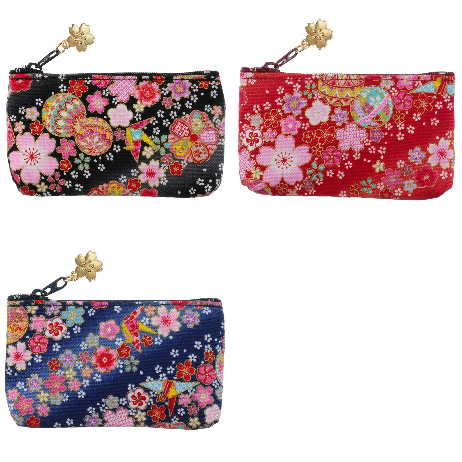 友禅花てまり 桜パーツ付小銭入