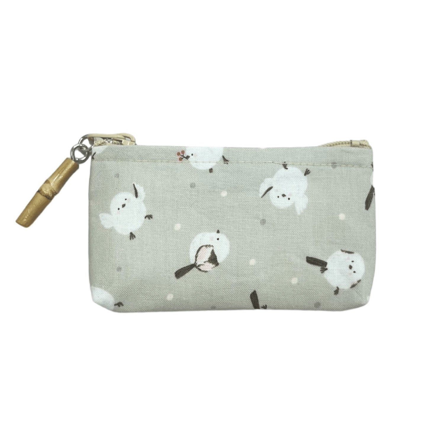 シマエナガ竹玉付小銭入れ - 画像1