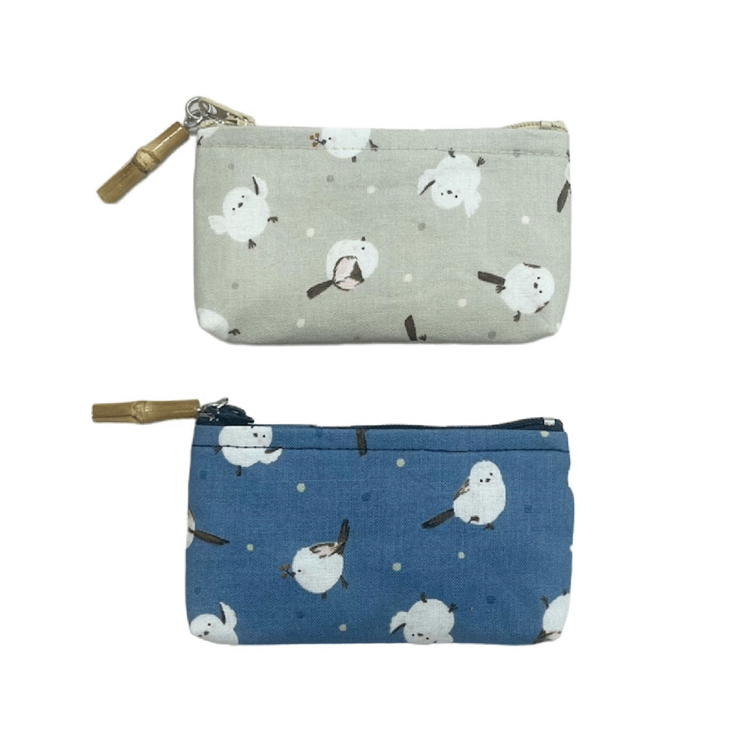 シマエナガ竹玉付小銭入れ - 画像1