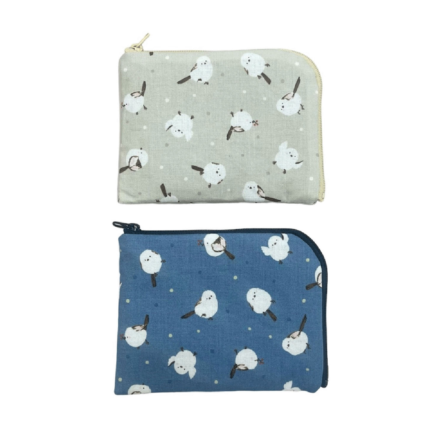 シマエナガL字型カードポーチ