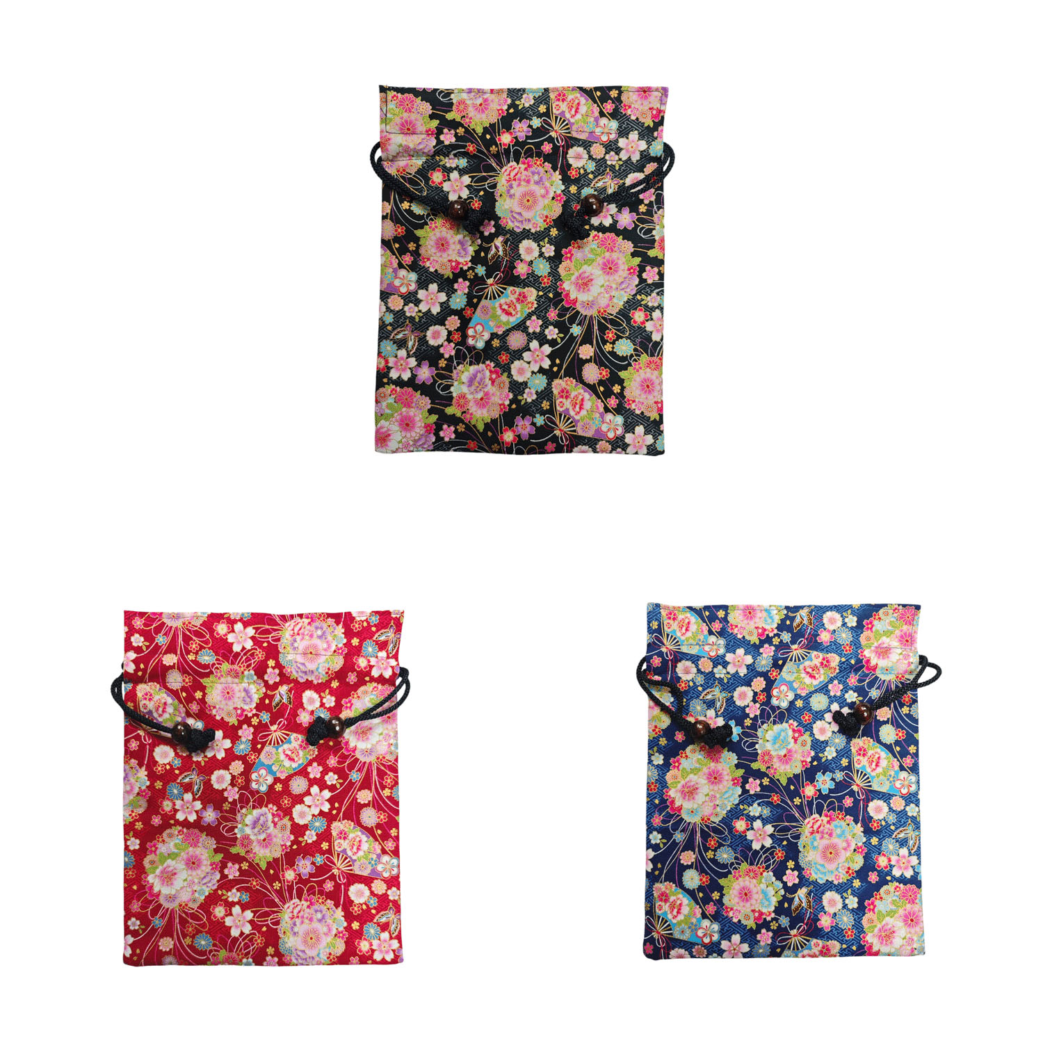 華ざくら 木玉付平巾着 - 画像1