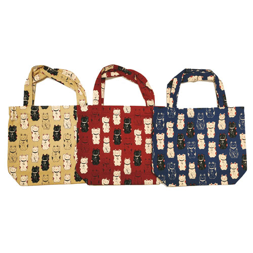 【2026年4月1日より価格変更】福あつめ 招き猫 ちょこっとバッグ（裏・不織布張り）