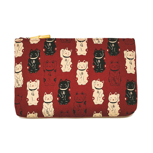 福あつめ 招き猫 竹玉付角平ポーチ - 画像3