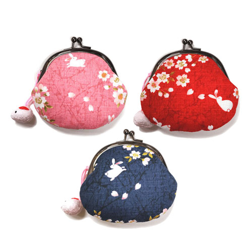 桜うさぎ付 2・5口金小銭入