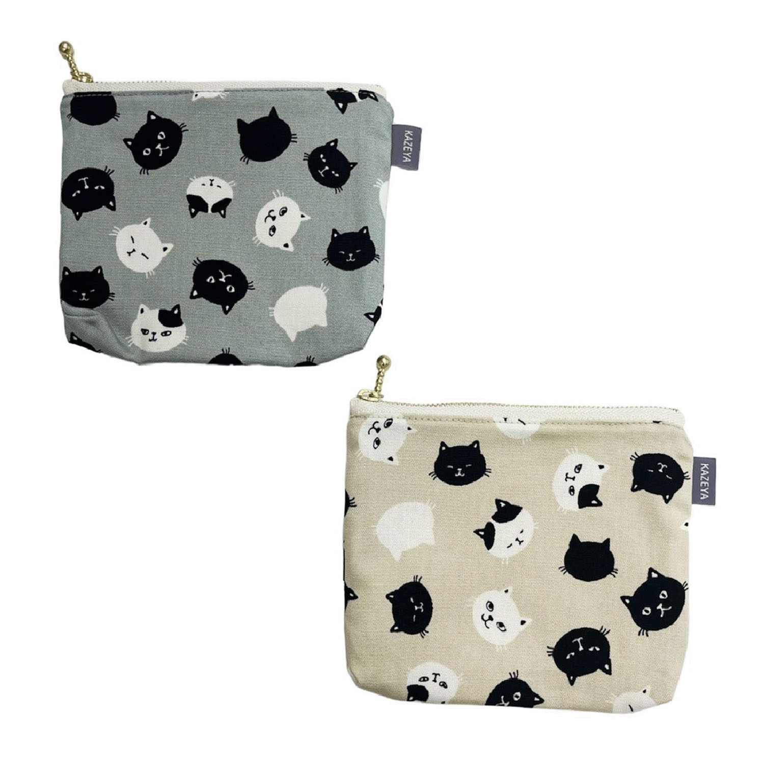 ファスナーポーチ猫フェイス - 画像1