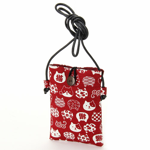 【ボタンカラー順次変更予定】にゃんこもん スマホポーチ