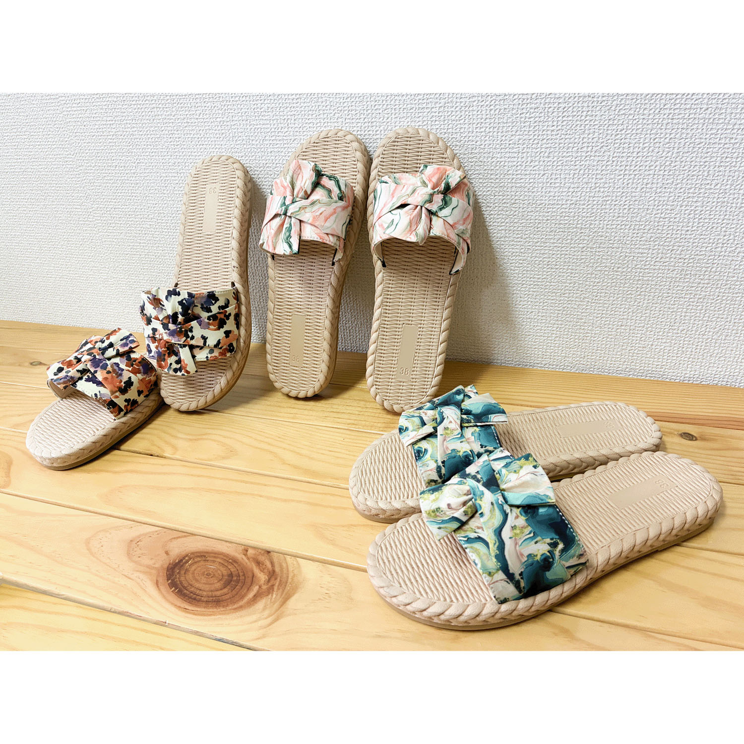 CZ エスパドリーユ風サンダル ノット - 画像1