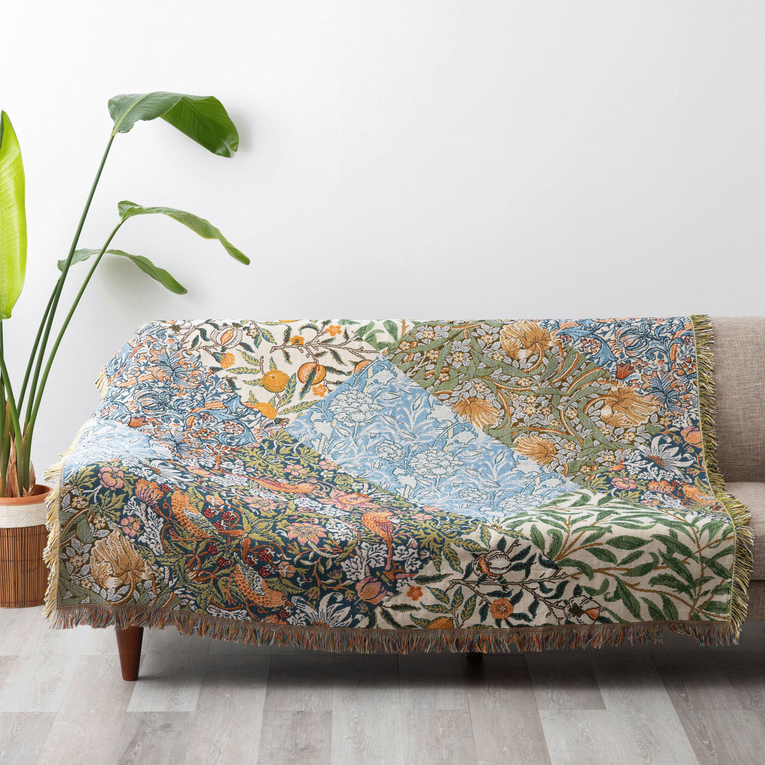 ジャガード織 スローケットラグ ウィリアムモリス柄 - 画像2