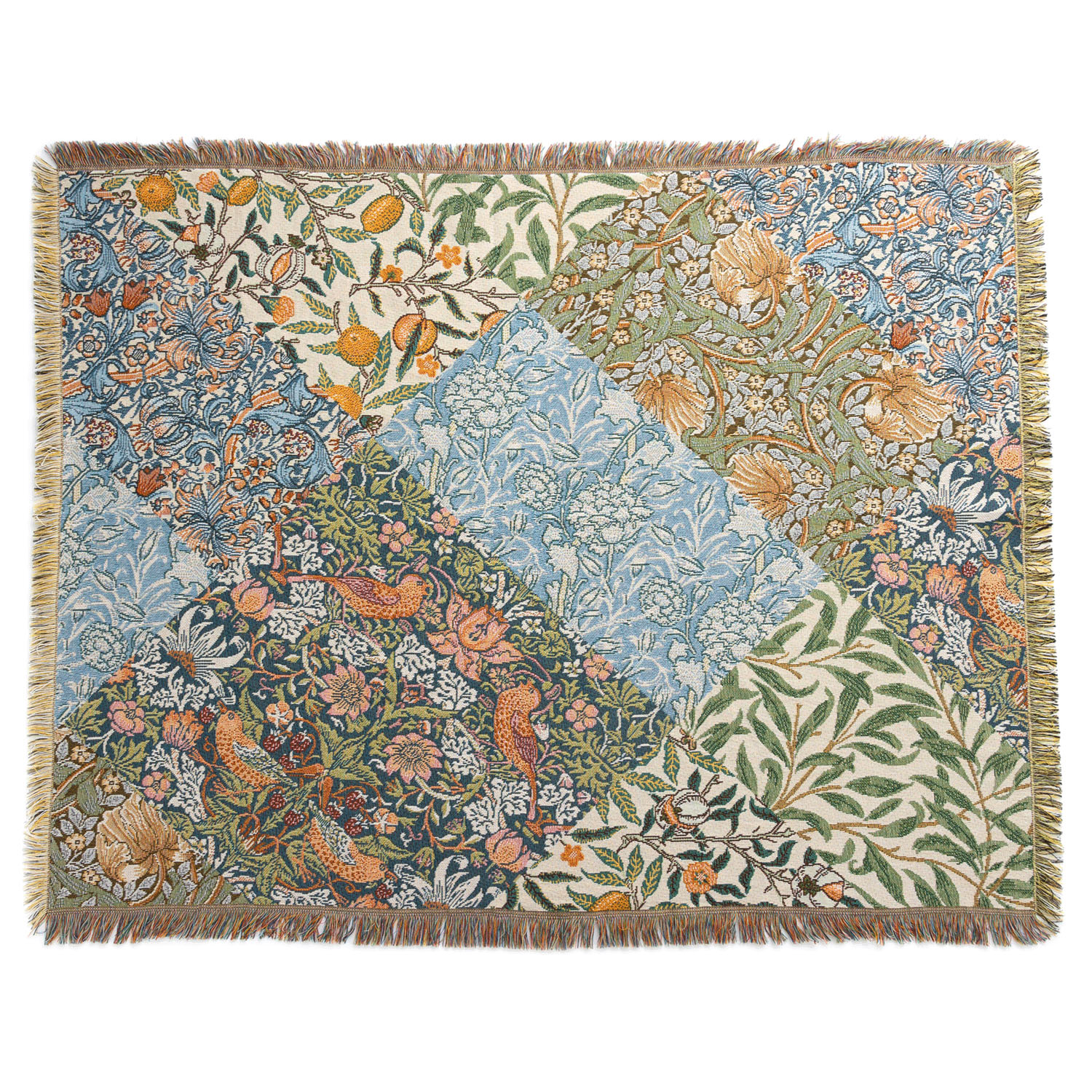 ジャガード織 スローケットラグ ウィリアムモリス柄