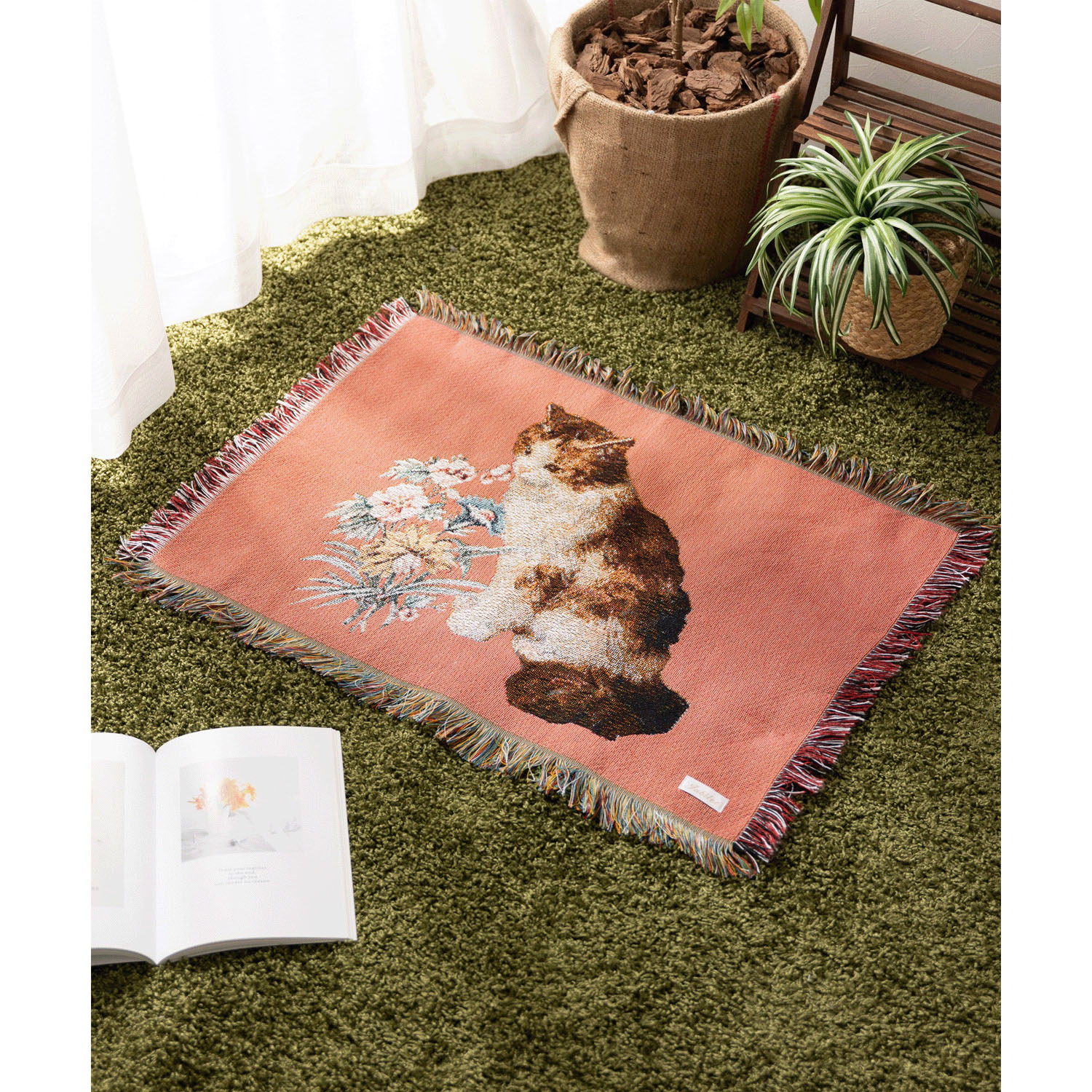 ジャガード織ラグマット 猫【02番次回未定】 - 画像3