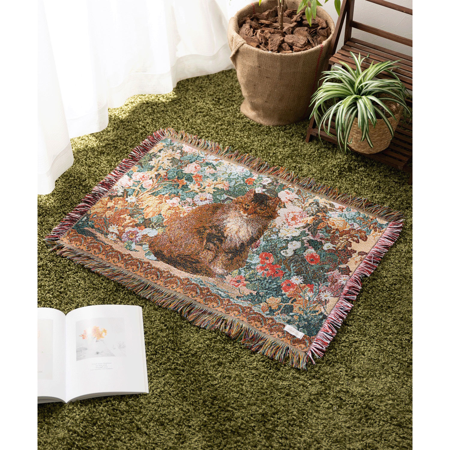 ジャガード織ラグマット 猫【02番次回未定】 - 画像9