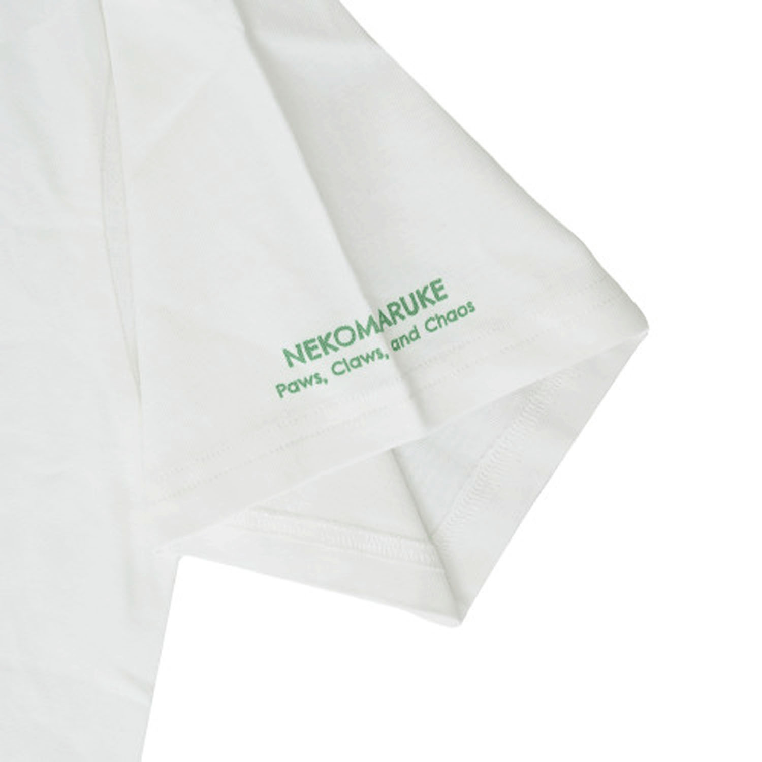 接触冷感 オフホワイトTシャツ ネコまるけ柄 - 画像4