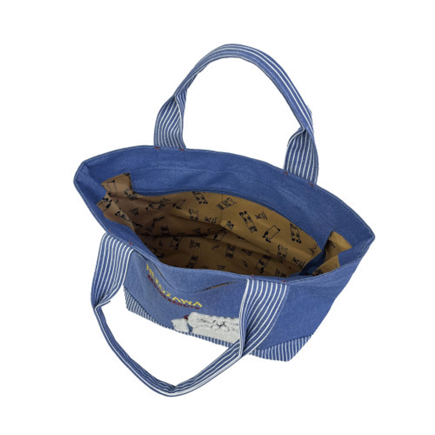 デニム調＆ヒッコリーミニバッグ ネコまるけ - 画像5