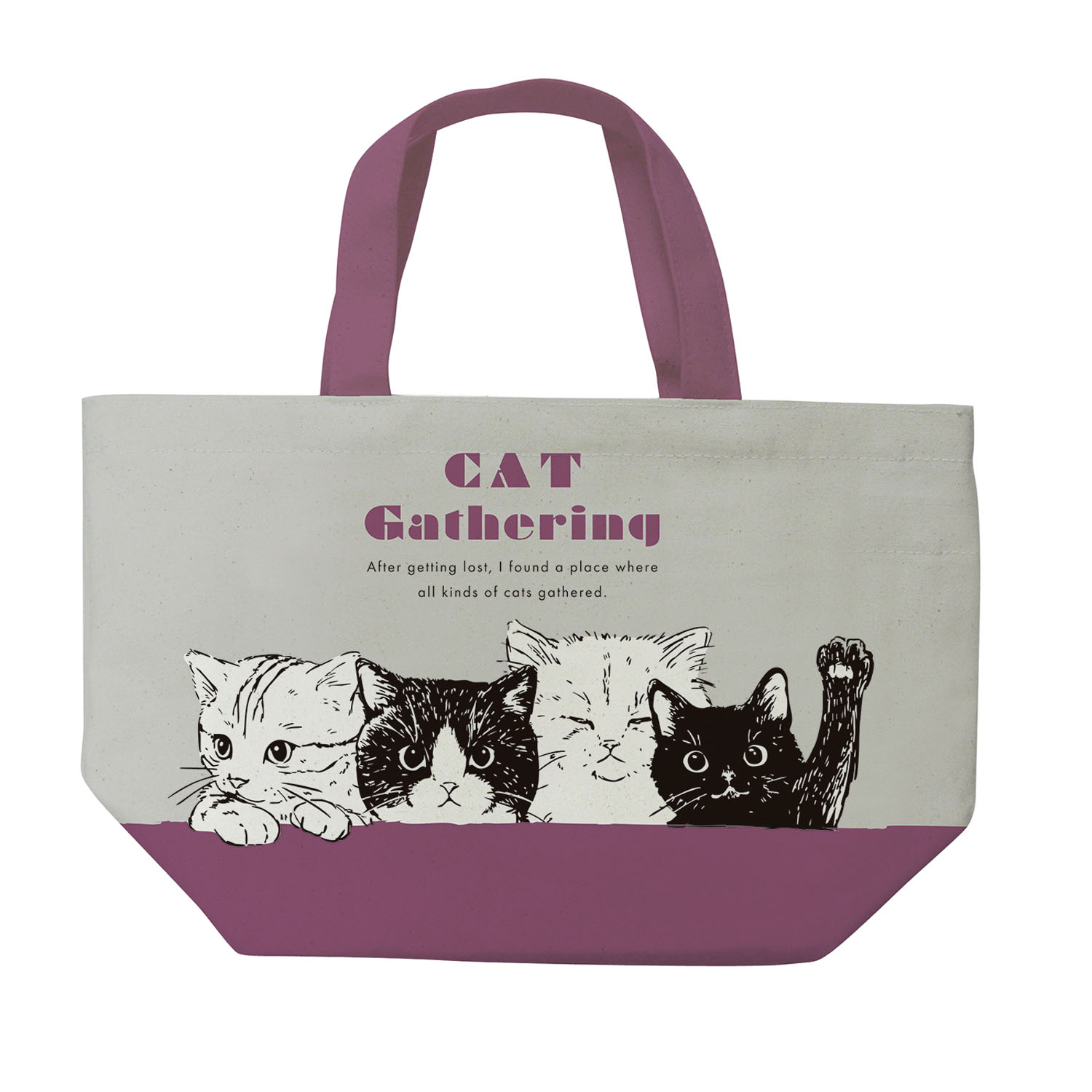 ミニトートバッグ キャット集会