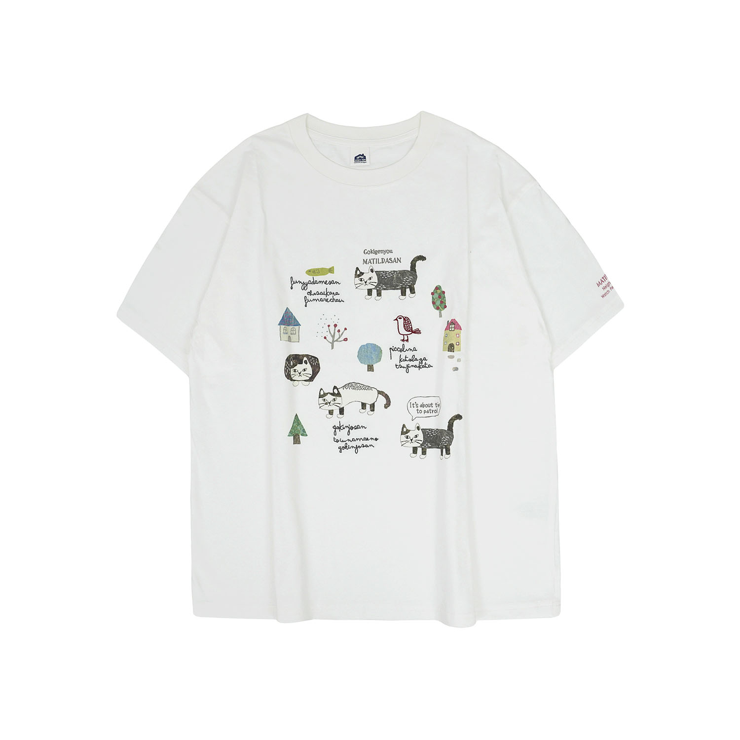 接触冷感 オフホワイトTシャツ マチルダさん柄