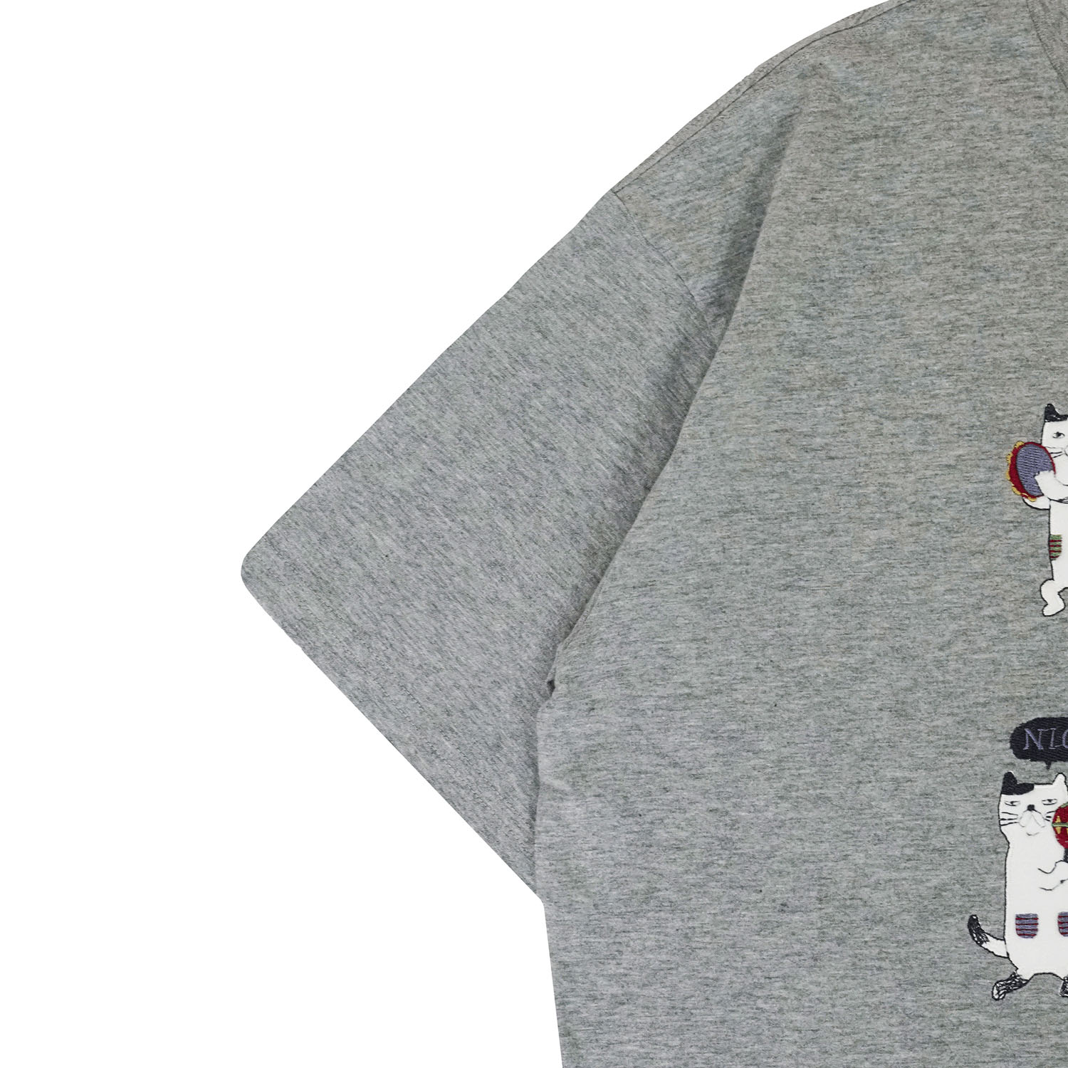 アップリケ＆刺繍Tシャツ ネコまるけ柄 - 画像3