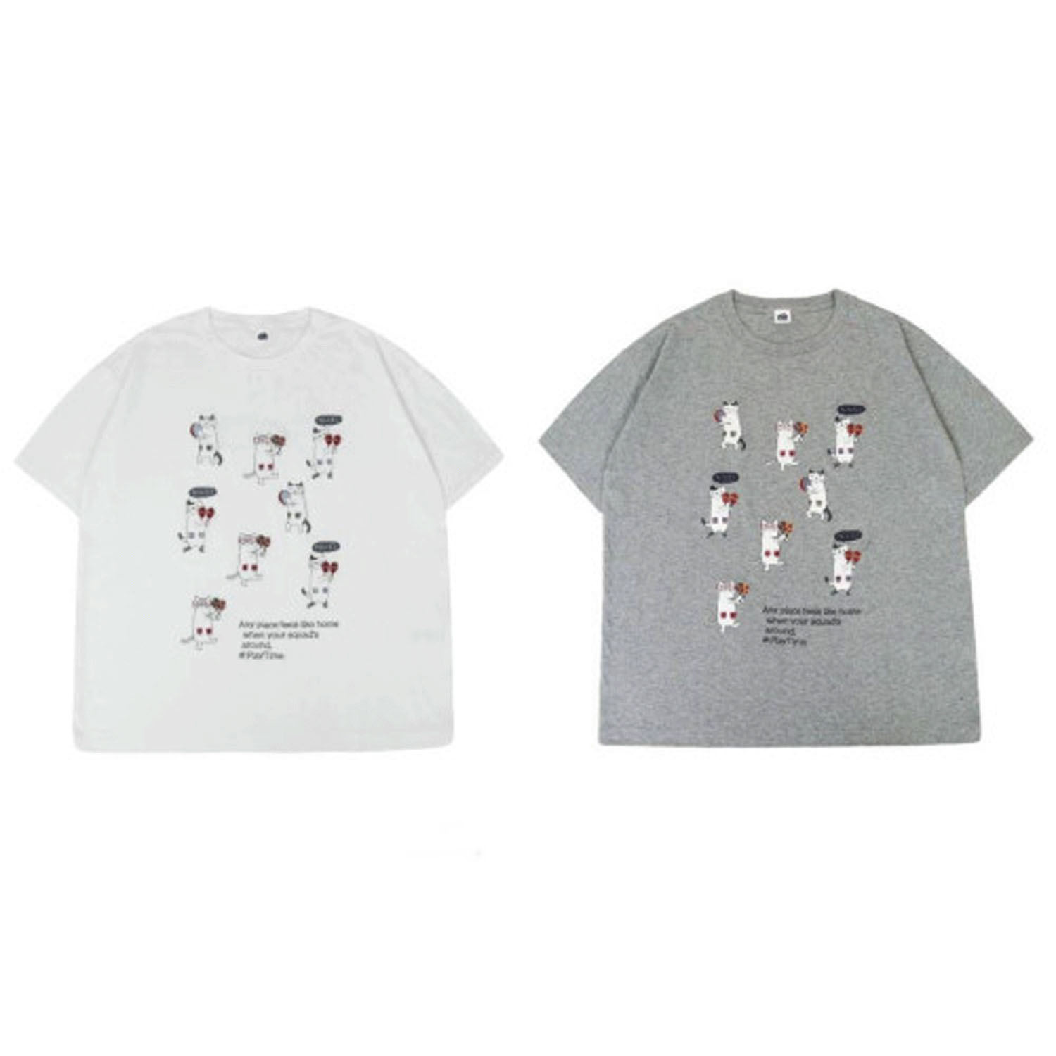 アップリケ＆刺繍Tシャツ ネコまるけ柄