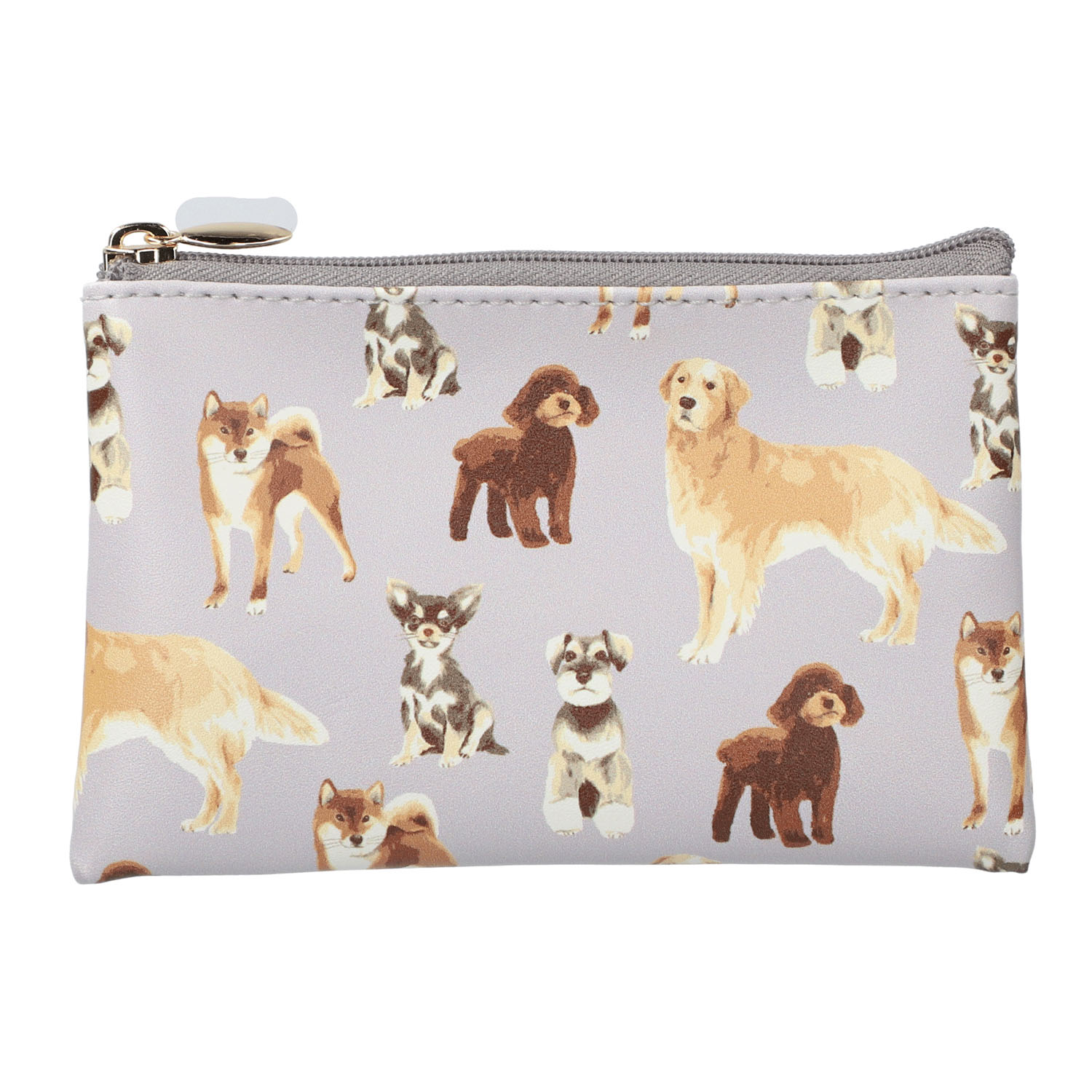 トリドリギャラリー ミニフラットポーチ メニードッグ グレイ - 画像1