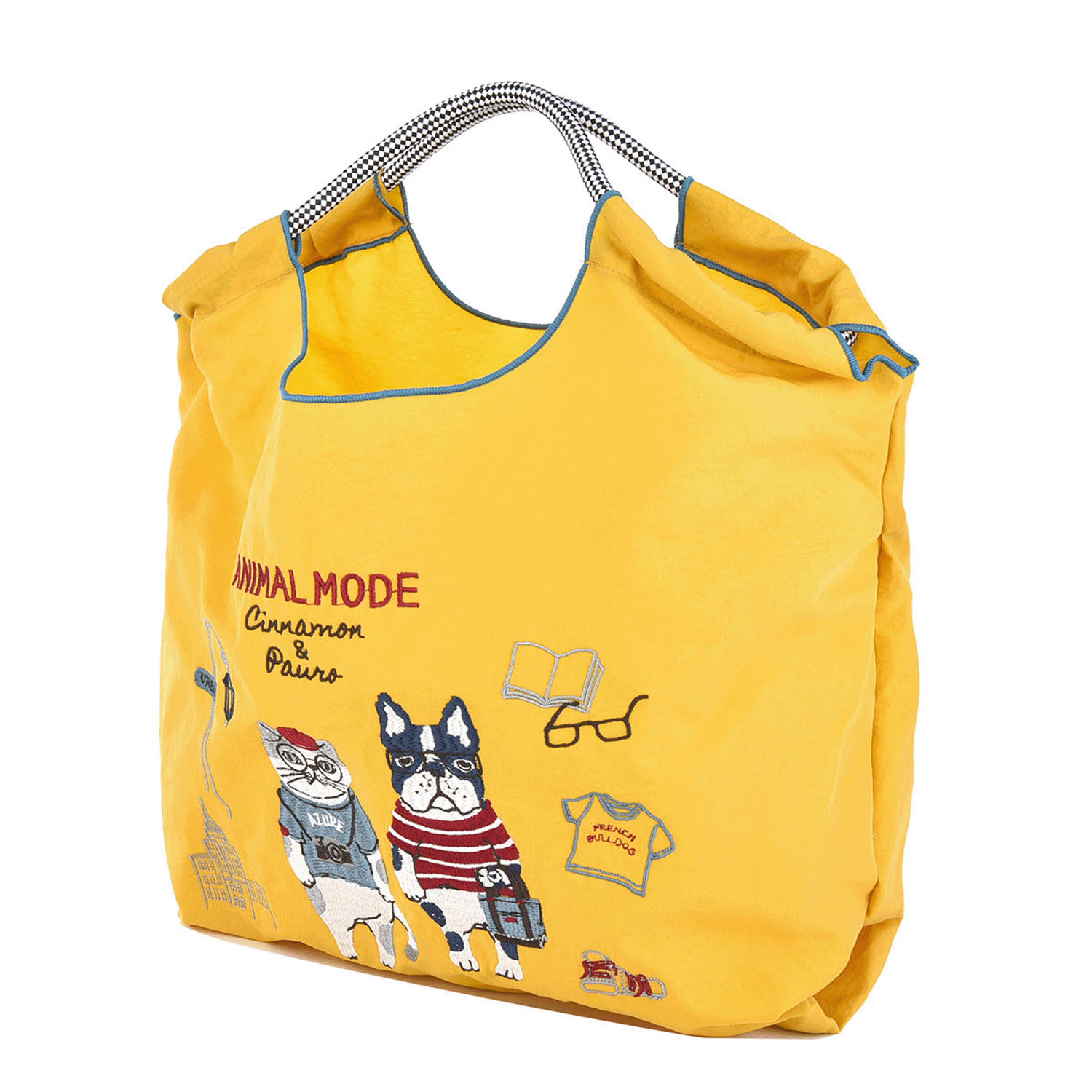 撥水加工刺繍ワッシャーバッグ M アニマルモード柄 - 画像2