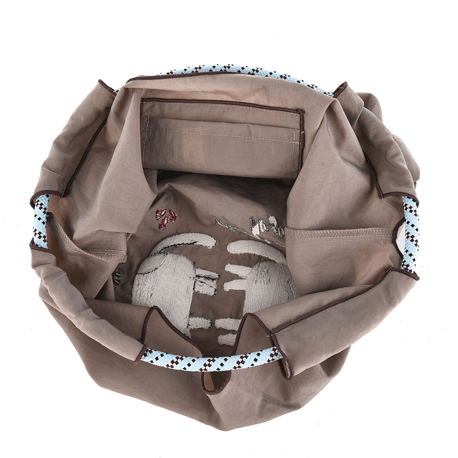 撥水加工刺繍ワッシャーバッグ M なごなごさん柄 - 画像9