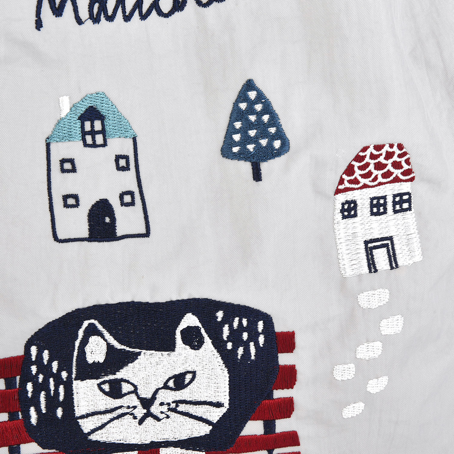 【オフホワイト：取り扱い終了】撥水加工刺繍ワッシャーバッグ L マチルダさん柄 - 画像6