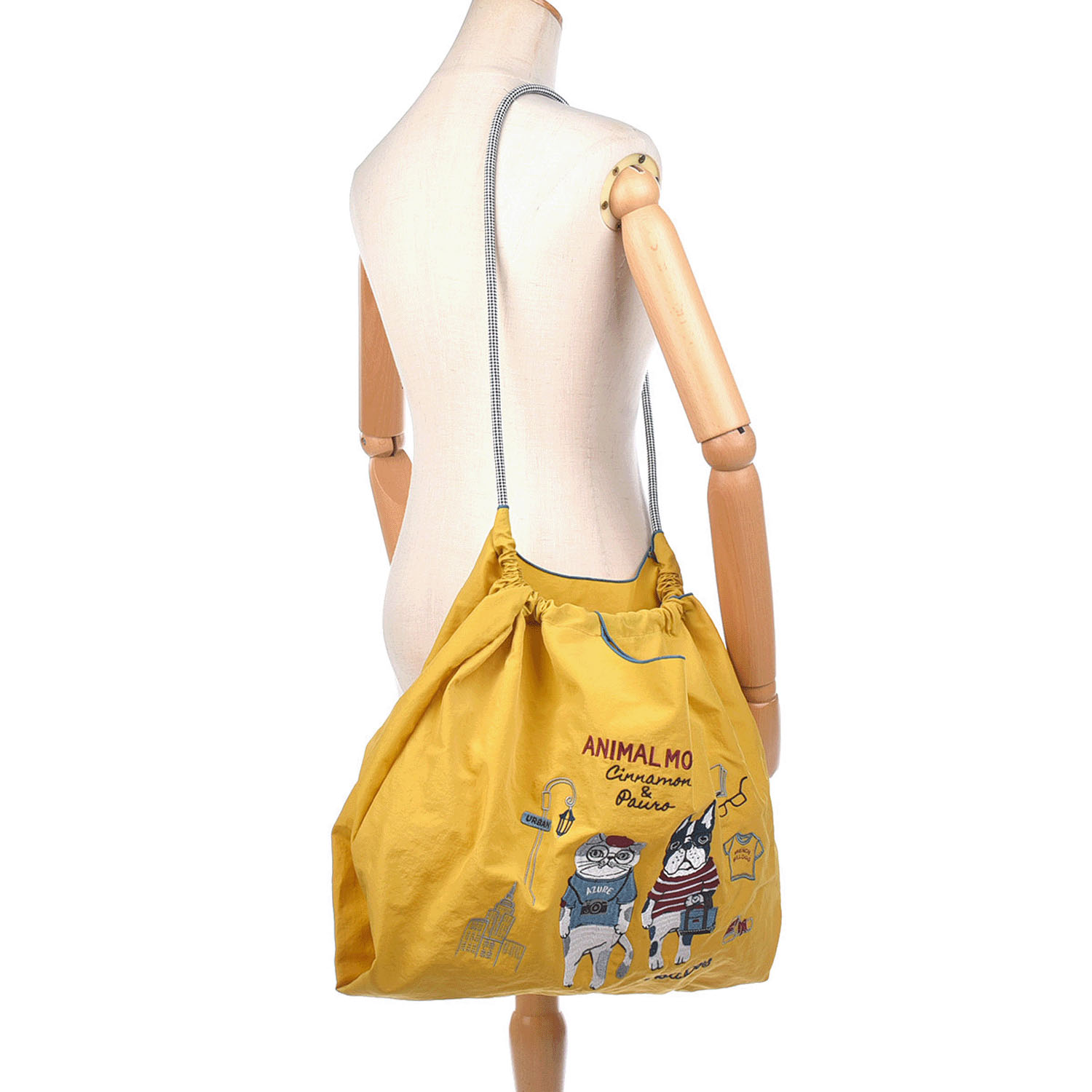 撥水加工刺繍ワッシャーバッグ L アニマルモード柄 - 画像10