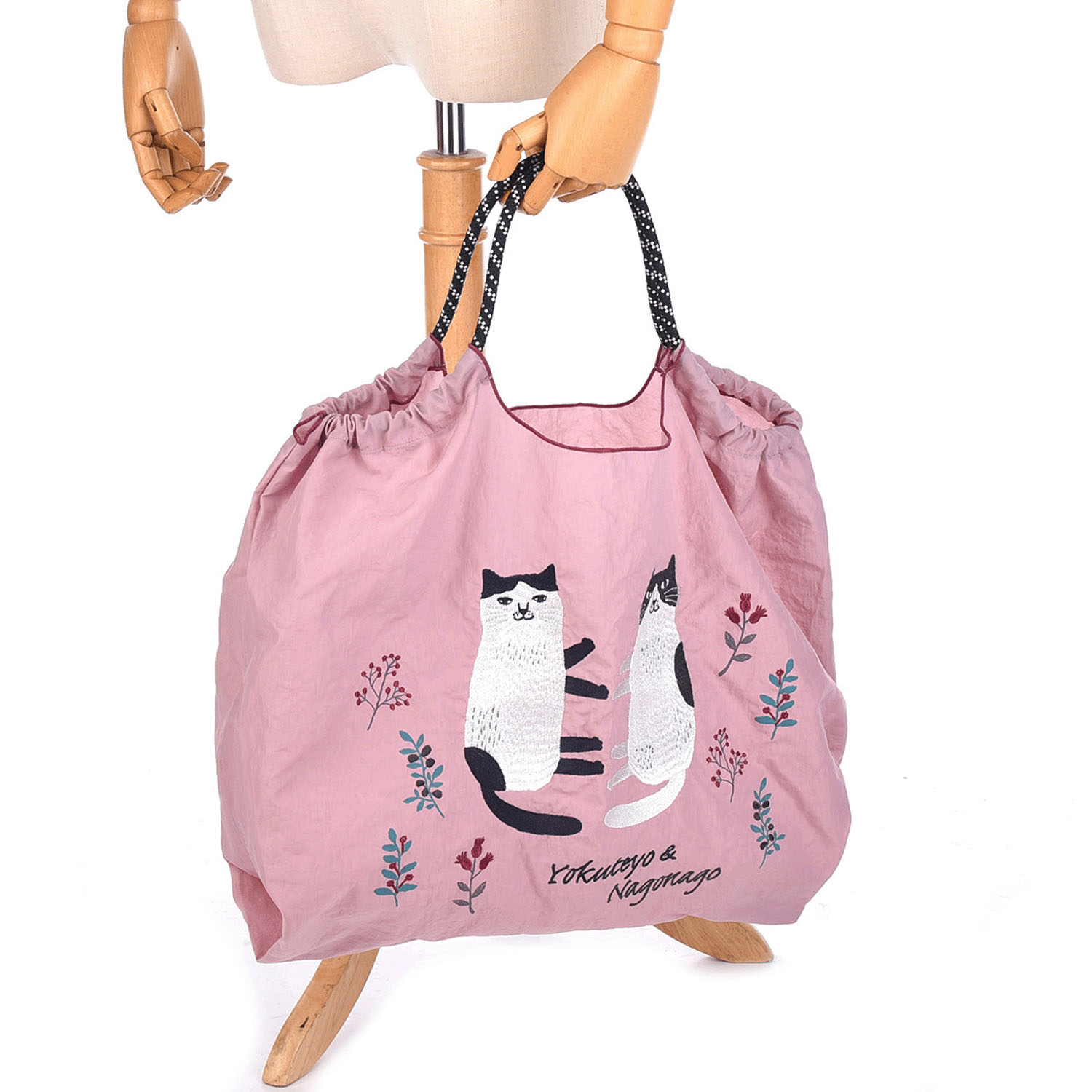 撥水加工刺繍ワッシャーバッグ L なごなごさん柄 - 画像24