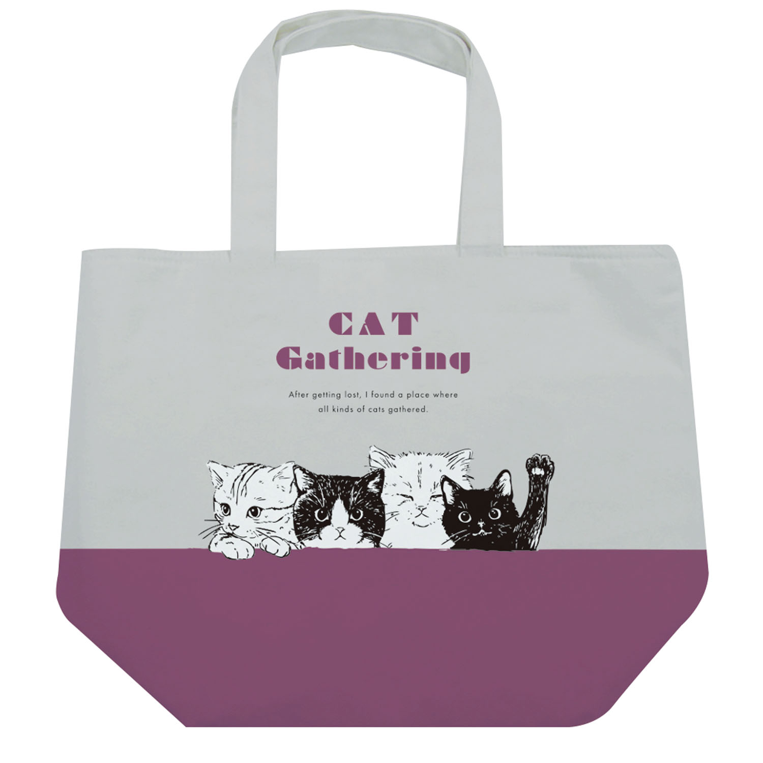 保冷トートバッグ キャット集会 GY - 画像1