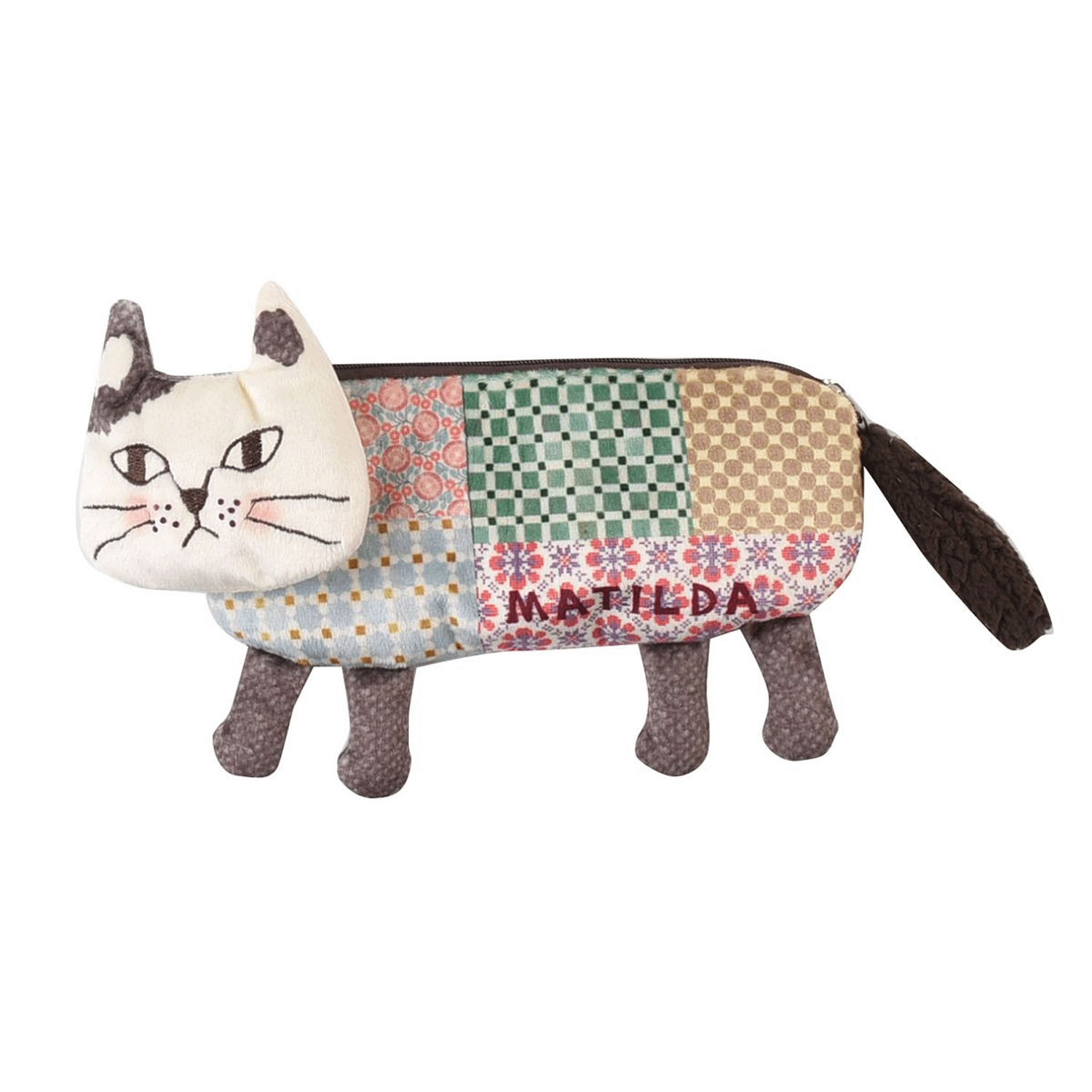 ごきげんようマチルダさん ダイカットポーチ ブラウン系 - 画像1