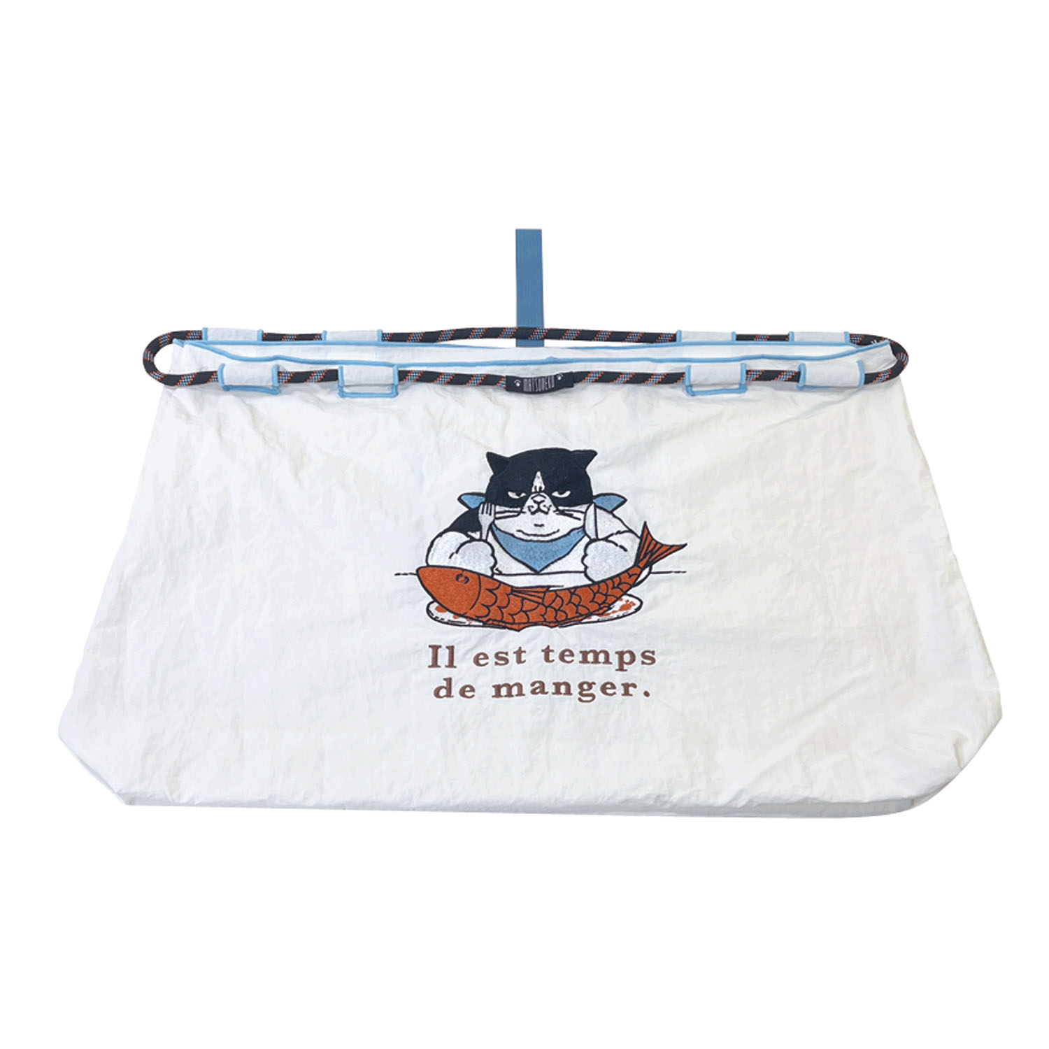 刺繍バッグL マツネコ魚 - 画像1