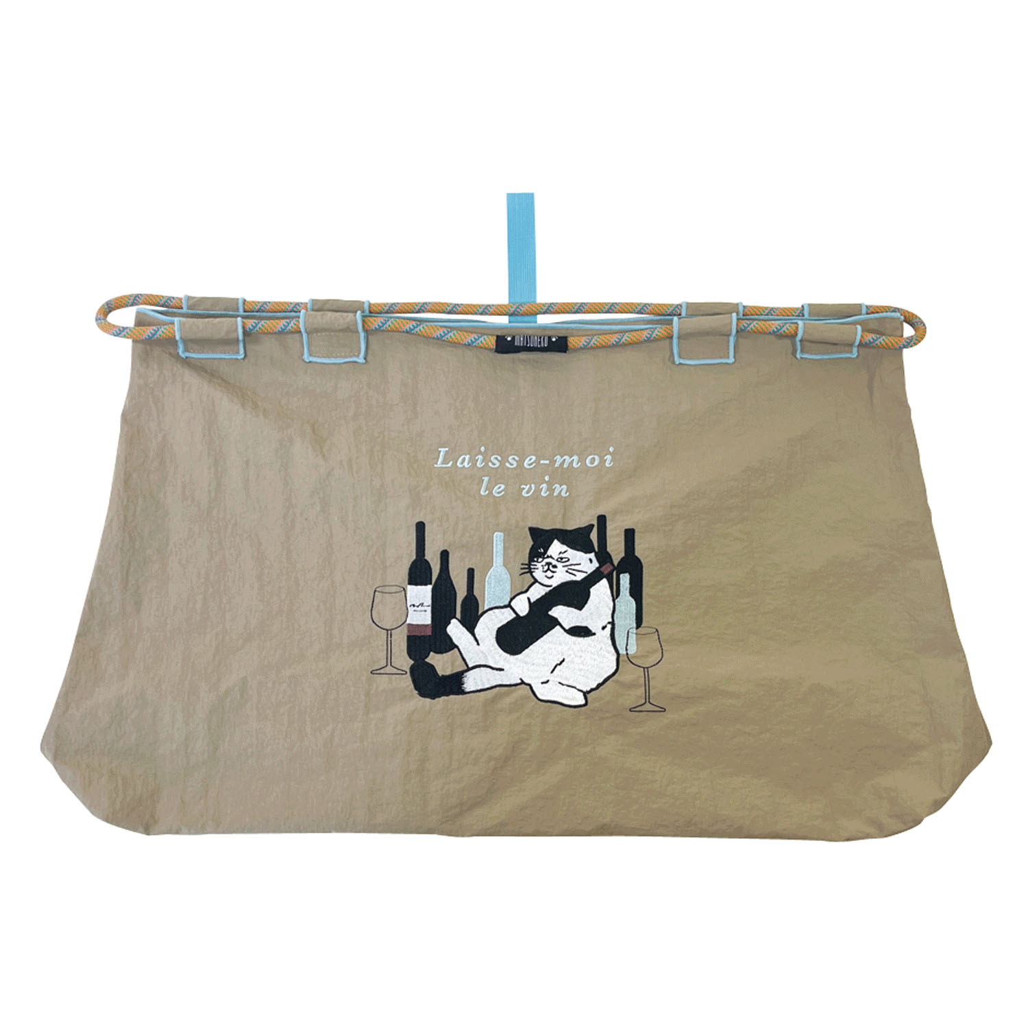 刺繍バッグL ブチネコ - 画像1