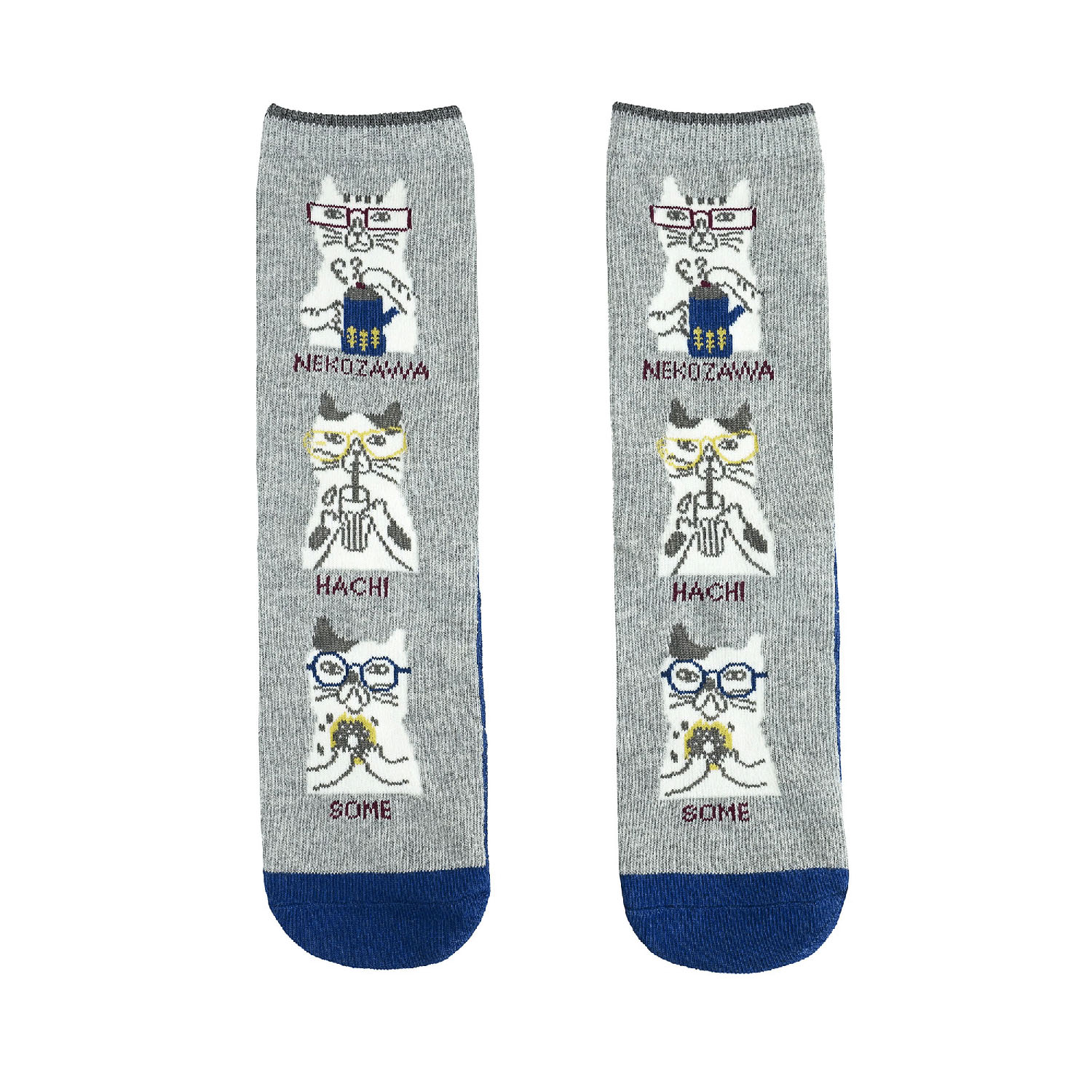 ジャガード靴下 レギュラータイプ ネコまるけ柄 - 画像2