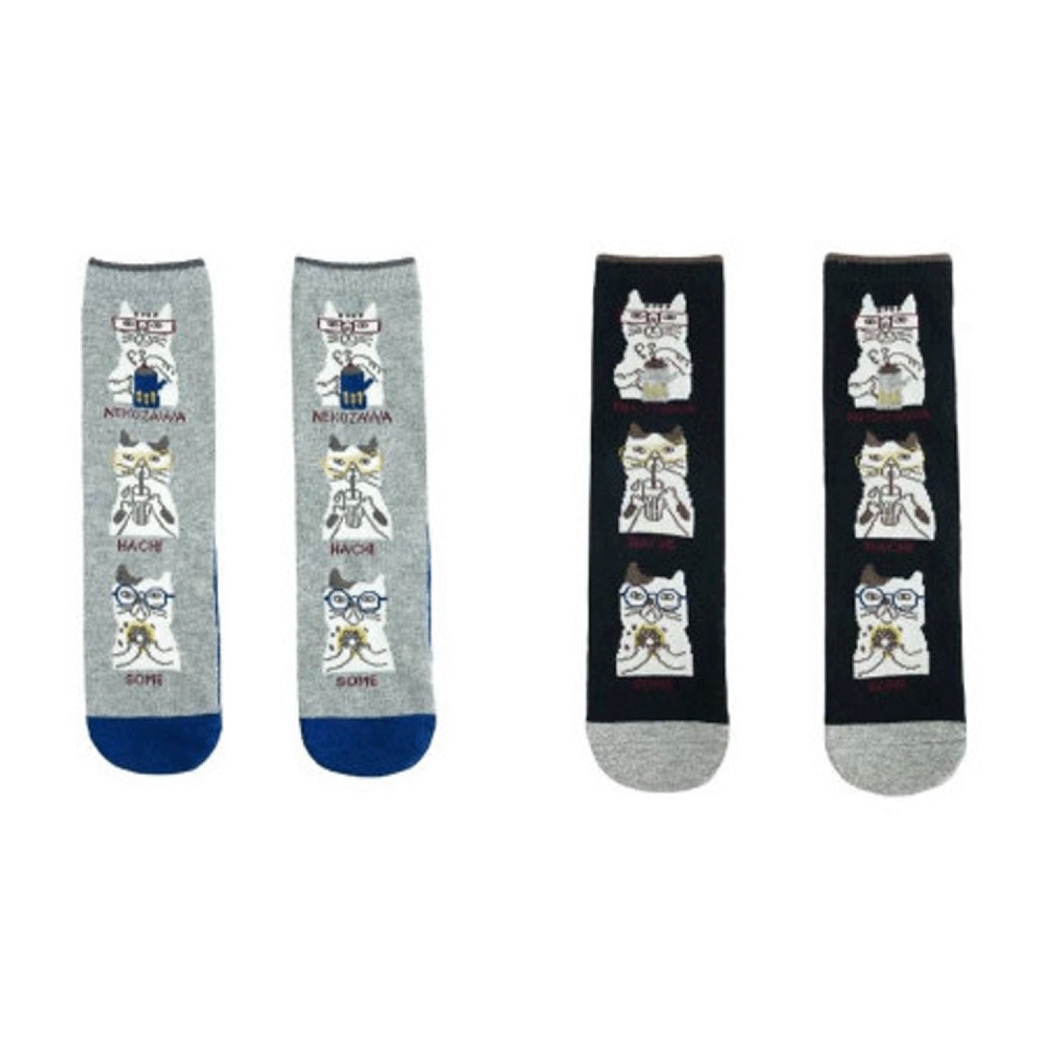 ジャガード靴下 レギュラータイプ ネコまるけ柄