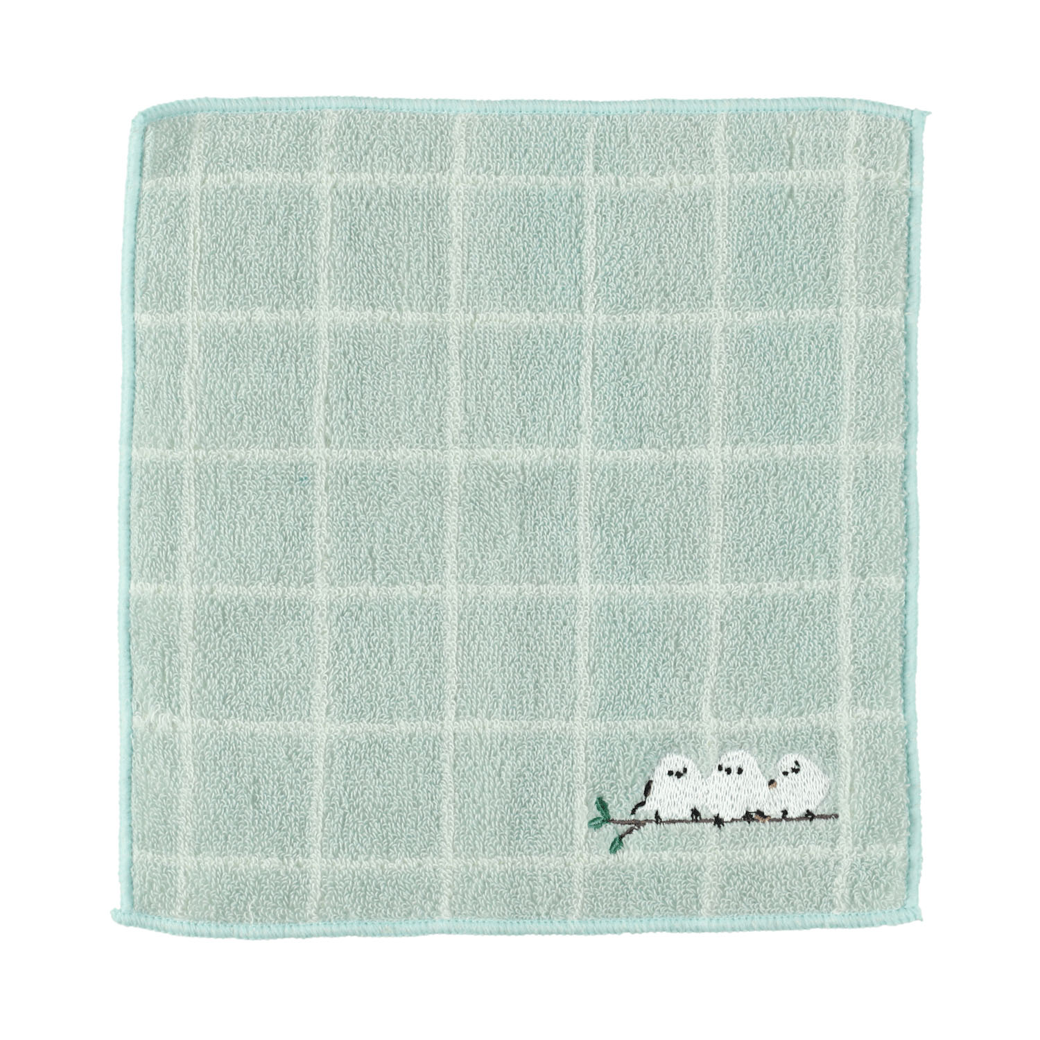 タオルハンカチ シマエナガダンゴ グリーン
