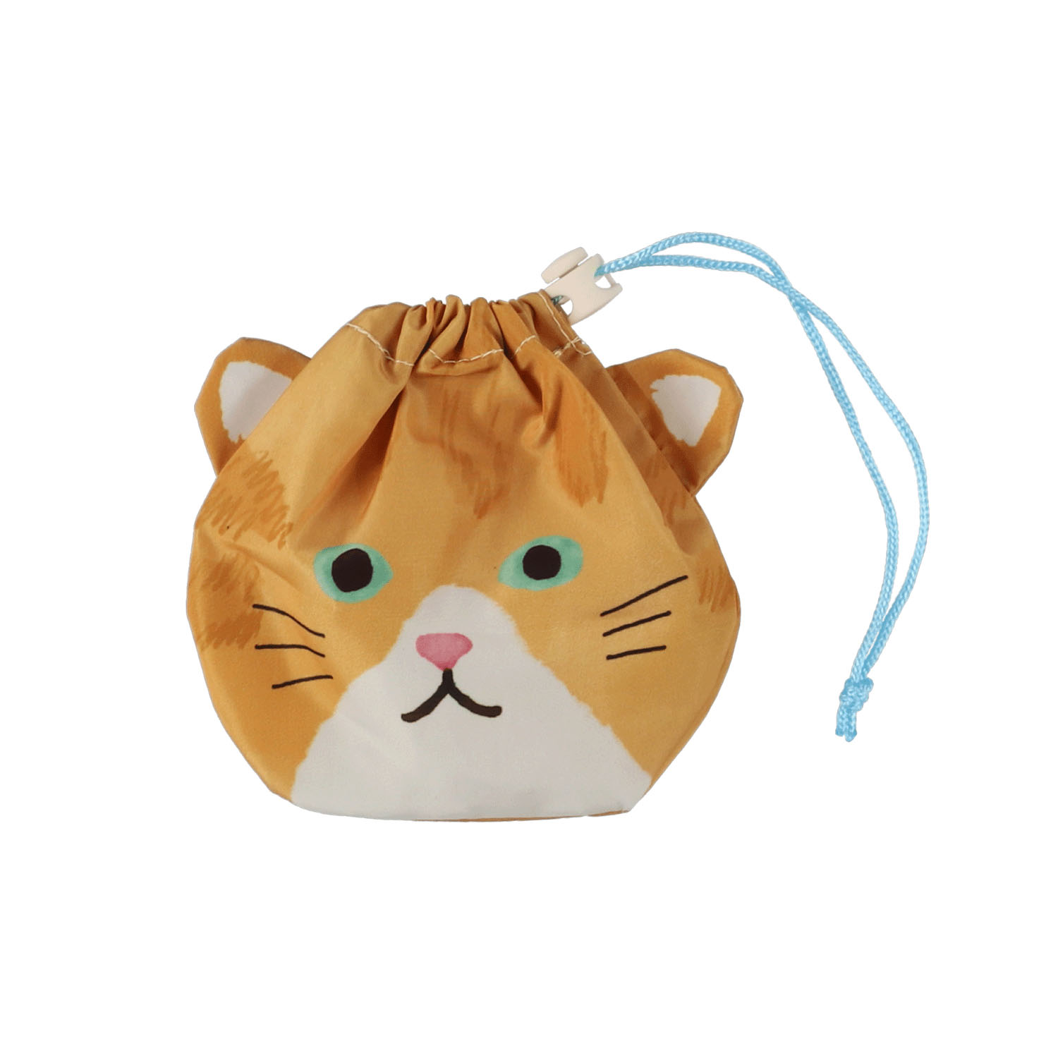 巾着付エコバッグ チャトラニャン ミント - 画像2