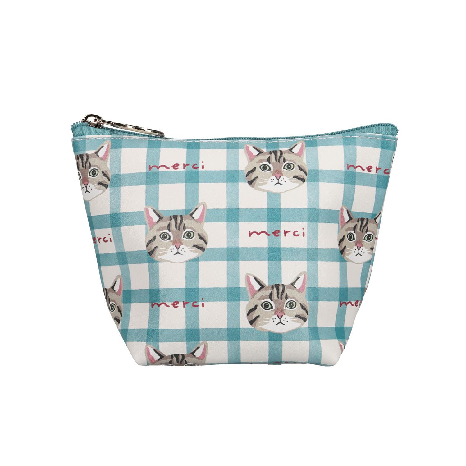 ouaf ouaf ＆ miaou marche マチ付きポーチ ティーグルチェック - 画像1