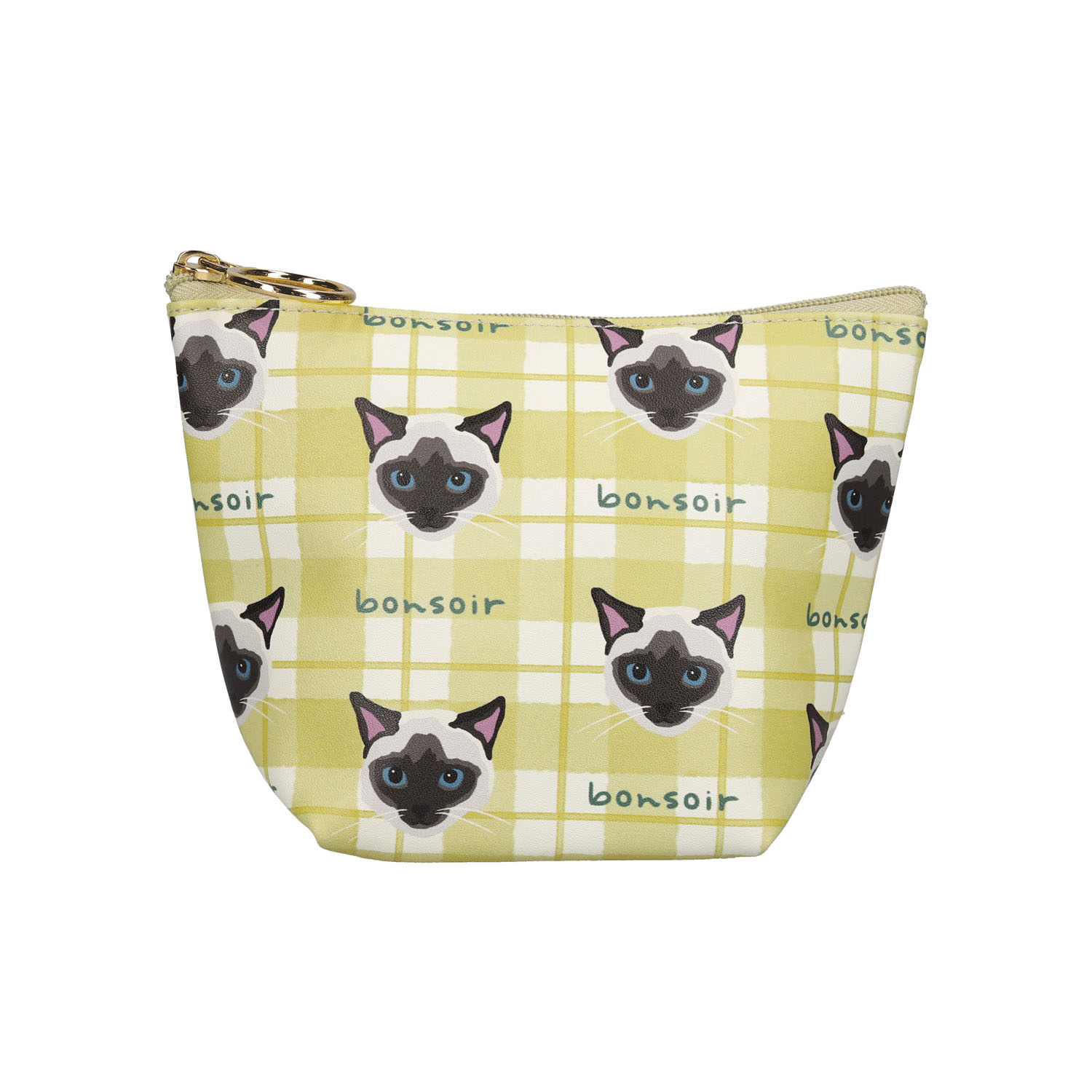 ouaf ouaf ＆ miaou marche マチ付きポーチ サイアミチェック - 画像1