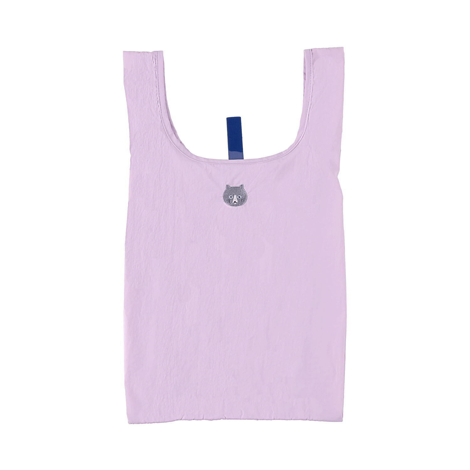 巾着付エコバッグ シロクロニャン パープル