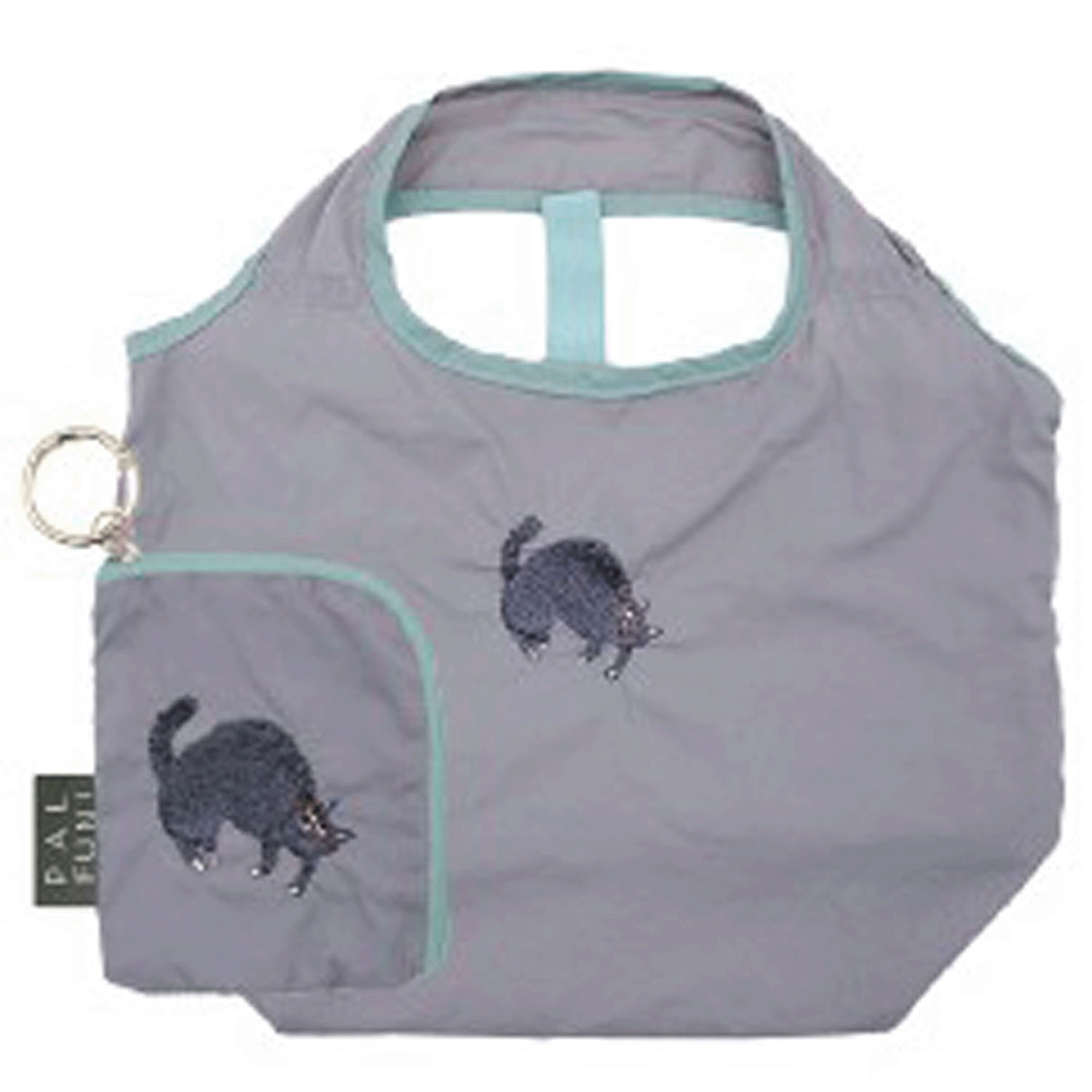 ポーチ付ミニエコバッグ ラウンドミュー グレイ - 画像1