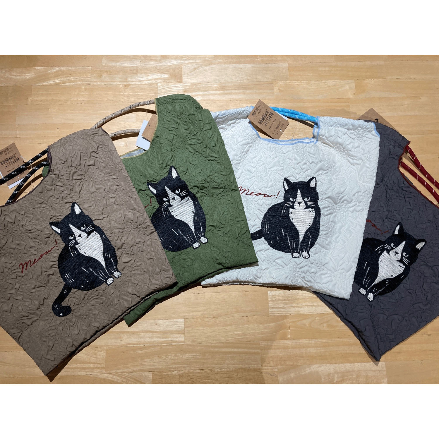 【エトワール海渡限定】ザックリこなれ感バッグ はちわれ猫 アイボリー - 画像7