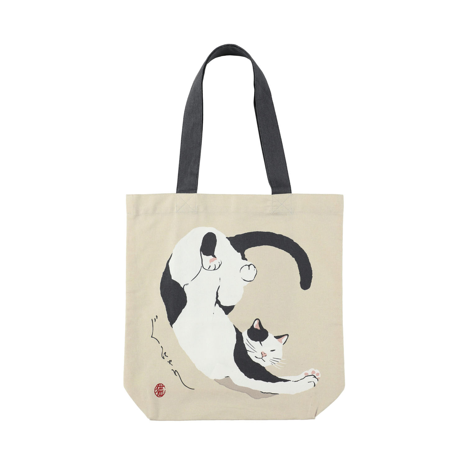 A4トート  ぶちねこ グレー - 画像1