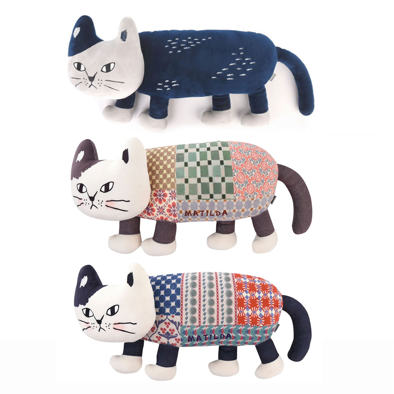 【01／ベーシック、02／BR系チェック、03／BL系チェック】パフモチ ぬいぐるみクッション マチルダさん