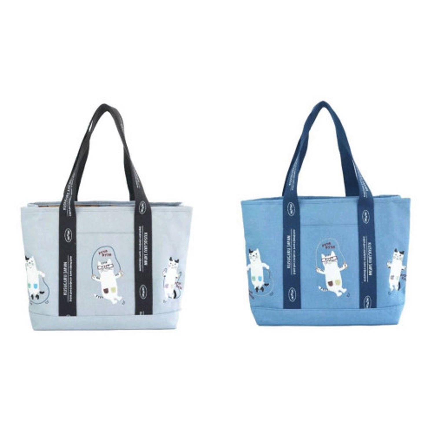 蓋付き仕切りトートM ネコまるけ - 画像1