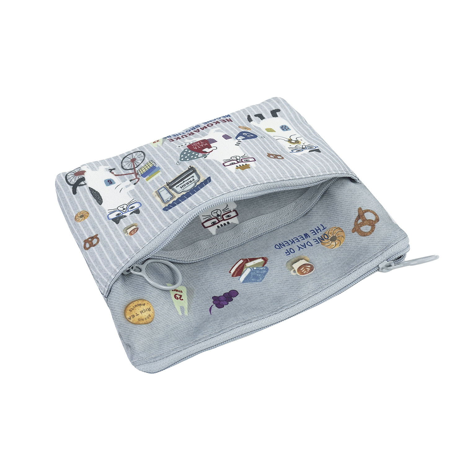 2段ポーチ ネコまるけ柄 - 画像4