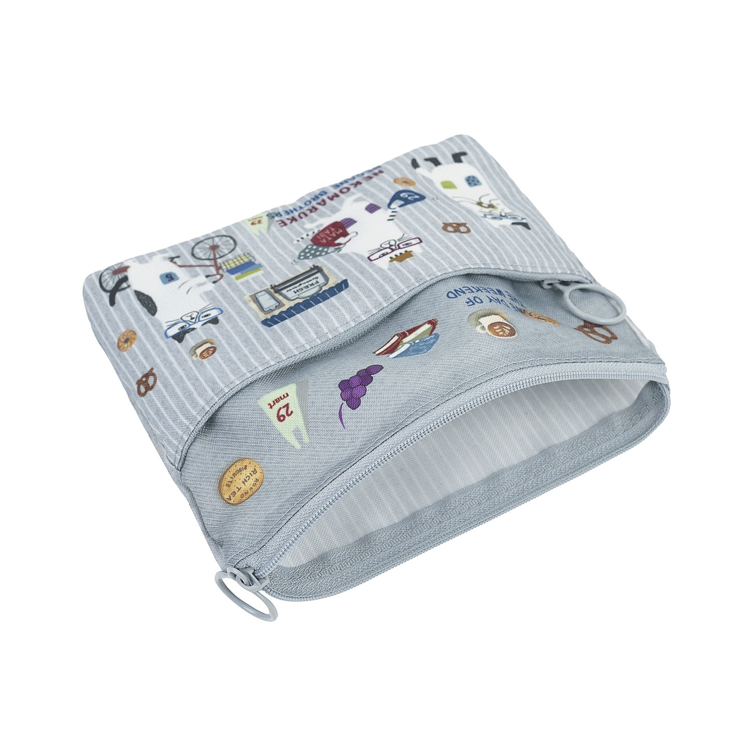 2段ポーチ ネコまるけ柄 - 画像5