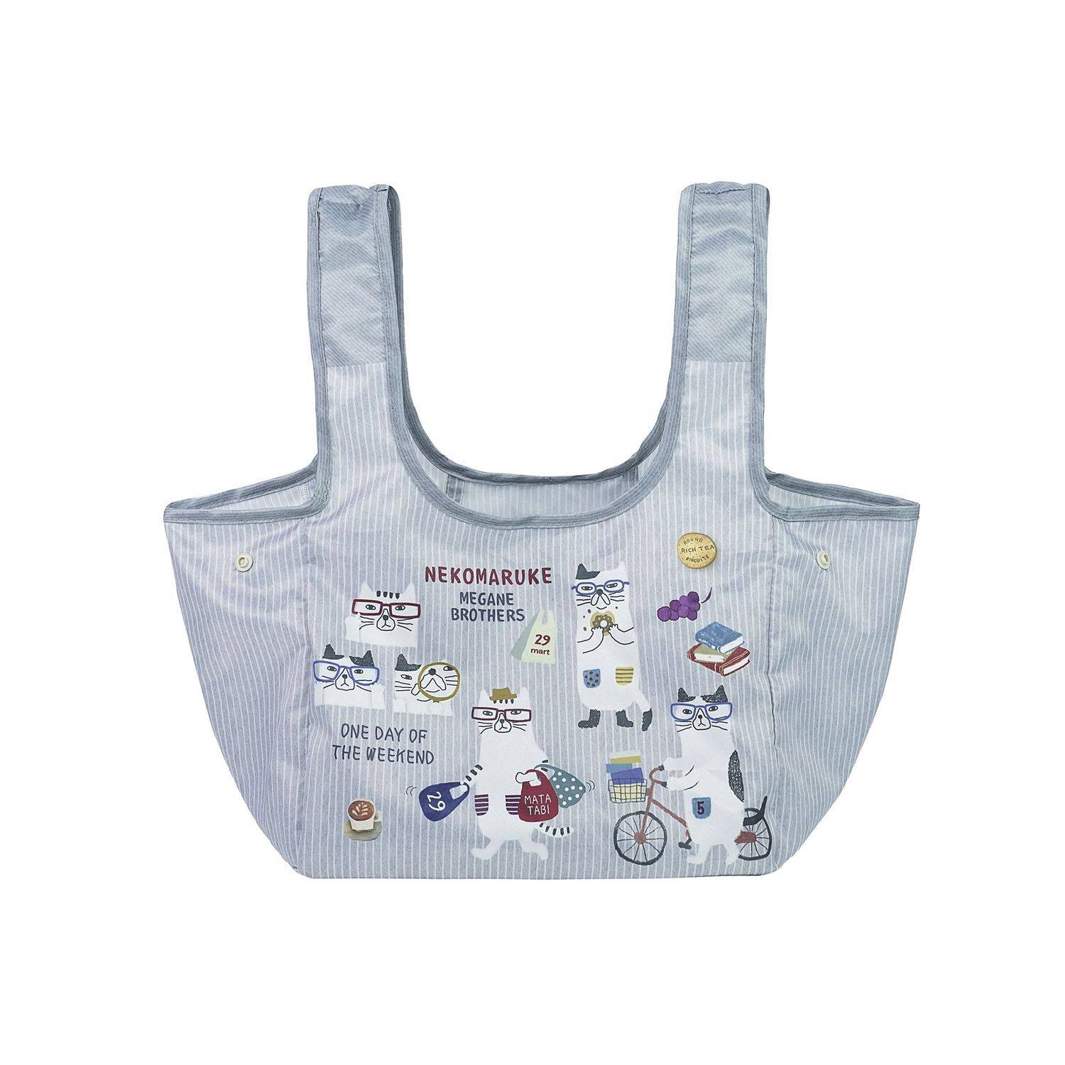 コンビニエコバッグ  ネコまるけ柄