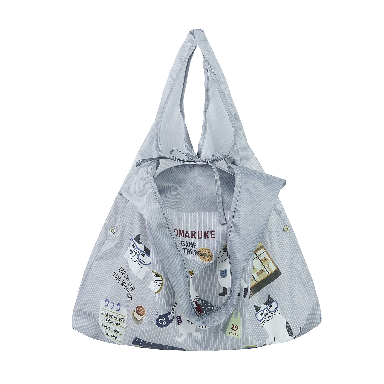 エコバッグ（Lサイズ） ネコまるけ柄 - 画像5