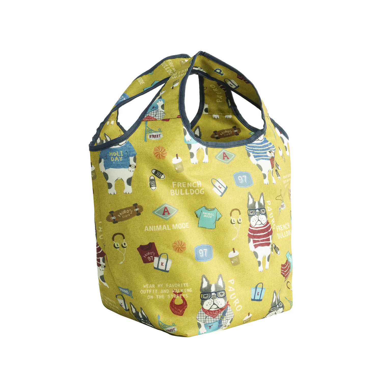 シルバー保冷保温 折り畳みエコバッグ（Sサイズ） パウロ柄 - 画像3